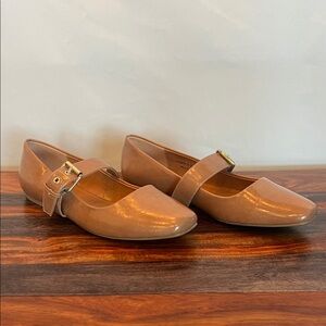 DV by Dolce Vita Tan Flats with Buckle Detail